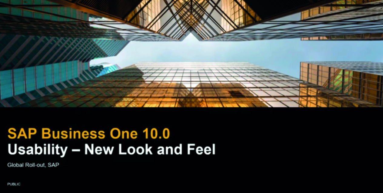 SAP Business One 10.0 Usability